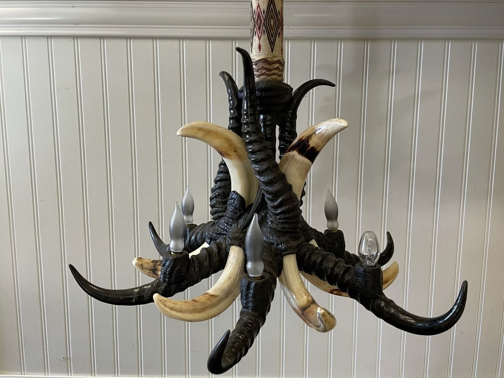 Dan McPhail Warthog & Spring Bok Chandelier (1 of 3)