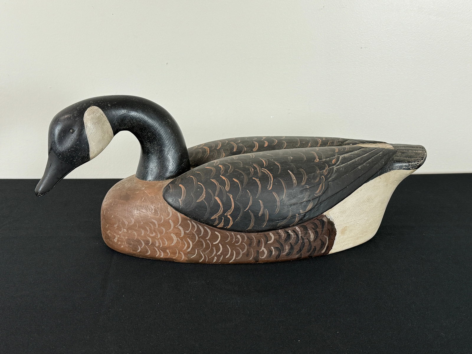 Hand Carved and Painted Canadian Goose: 20" long.