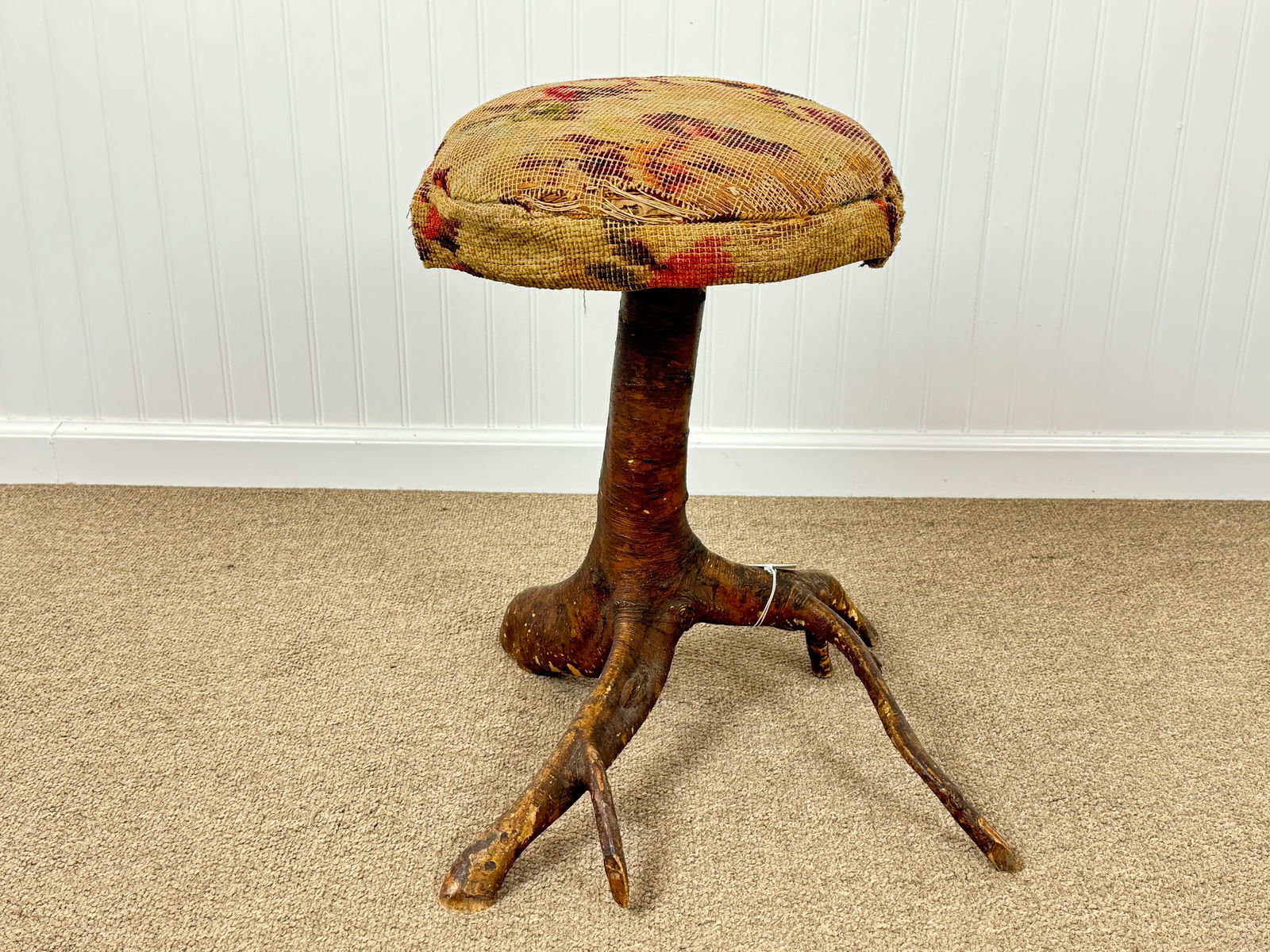 Adirondack Yellow Birch Root Base Swivel Stool (1 of 2)