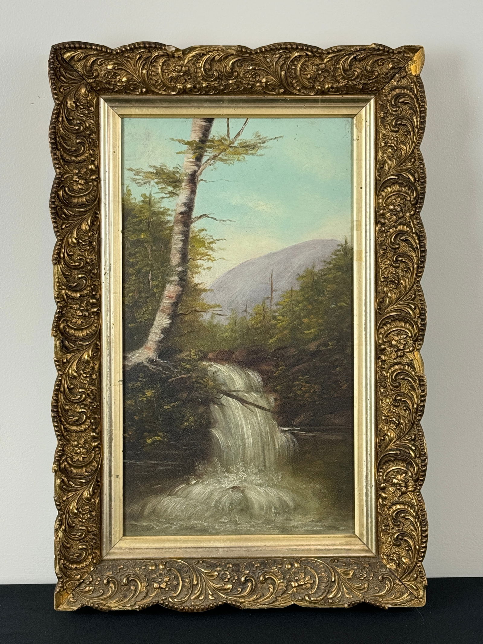 Adirondack Waterfall Oil on Board Painting (1 of 4)