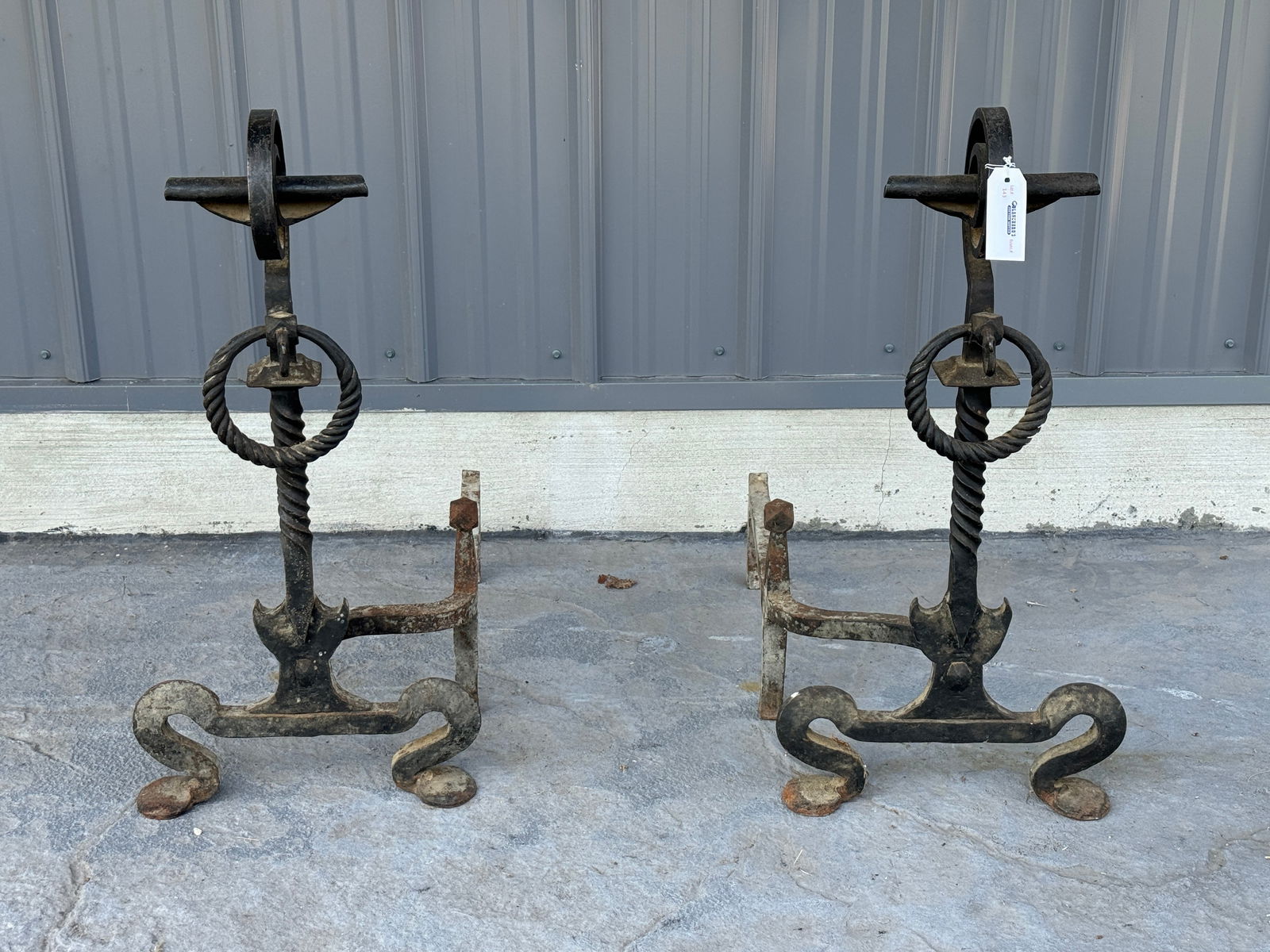 Impressive Set of Hand Forged Andirons (1 of 5)