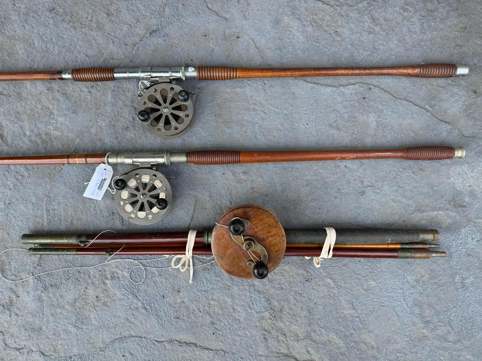 3 Vintage Boat Rods with Reels (1 of 2)