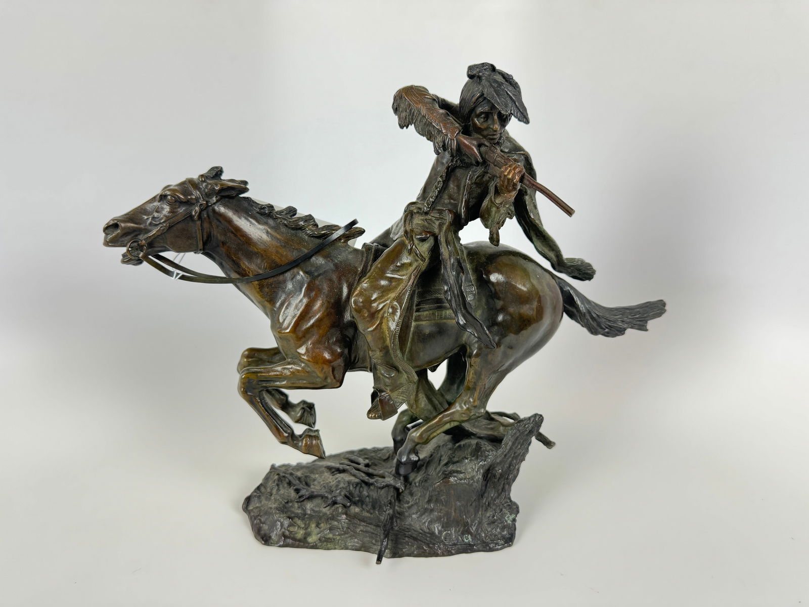 Carl Kauba Native American on Horse Back Bronze (1 of 5)