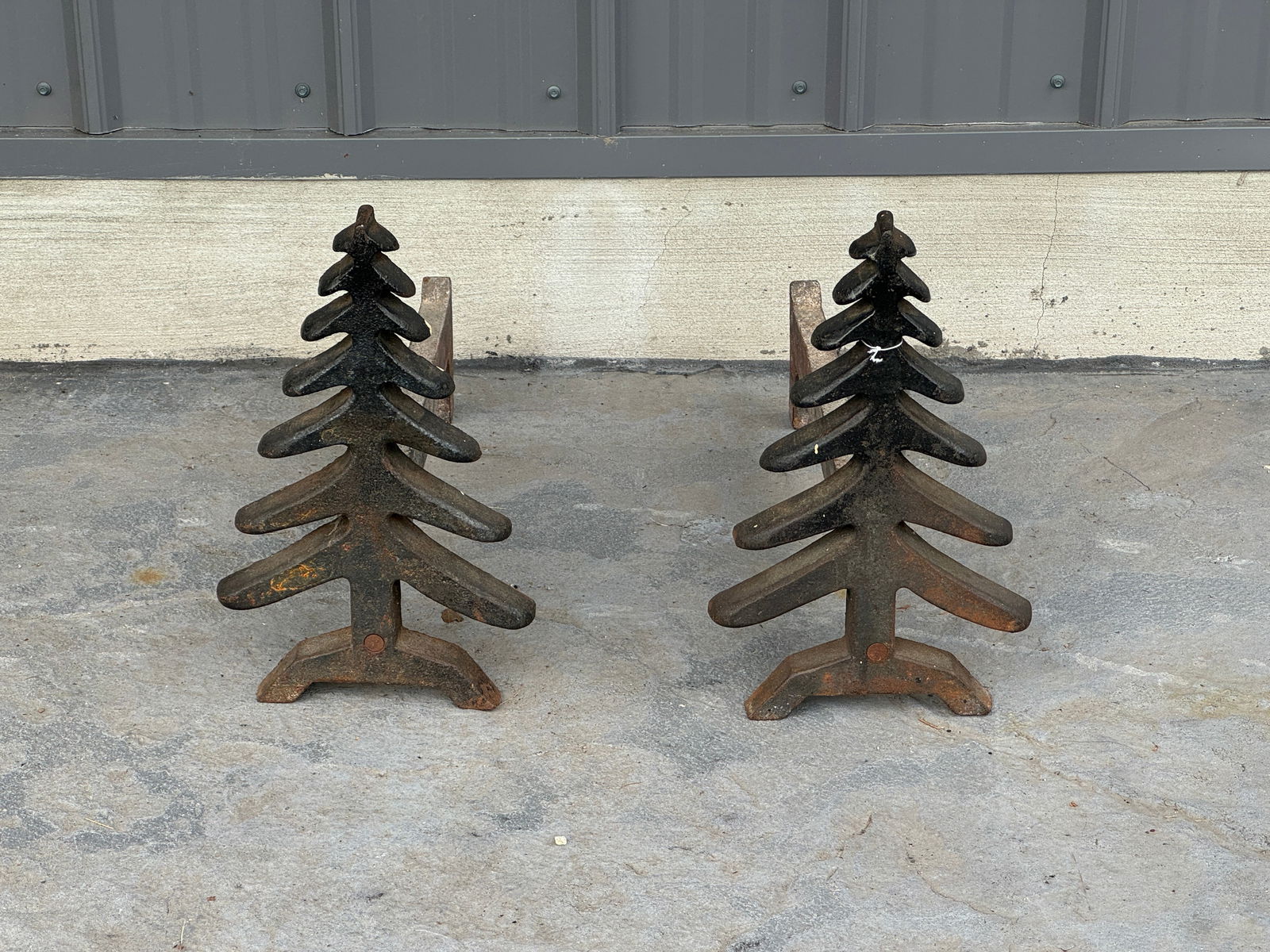 Cast Iron Evergreen Andirons (1 of 4)