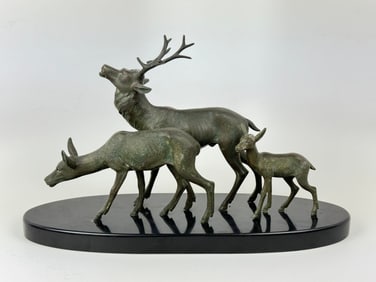 Bousouet Bronze Sculpture of Deer Family