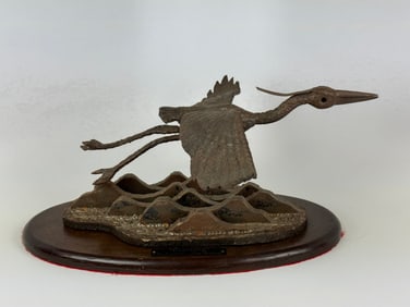 Gary Rubnick "Cruising" Blue Heron Steel Sculpture