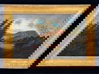 Adirondack Oil on Canvas Landscape Painting