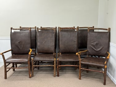 8 Old Hickory High Back Oversized Dining Chairs