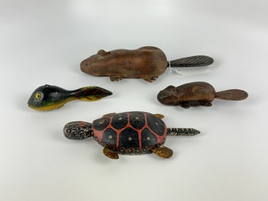 4 Folk Art Fish Decoys