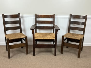 3 Gustav Stickley Dining Chairs