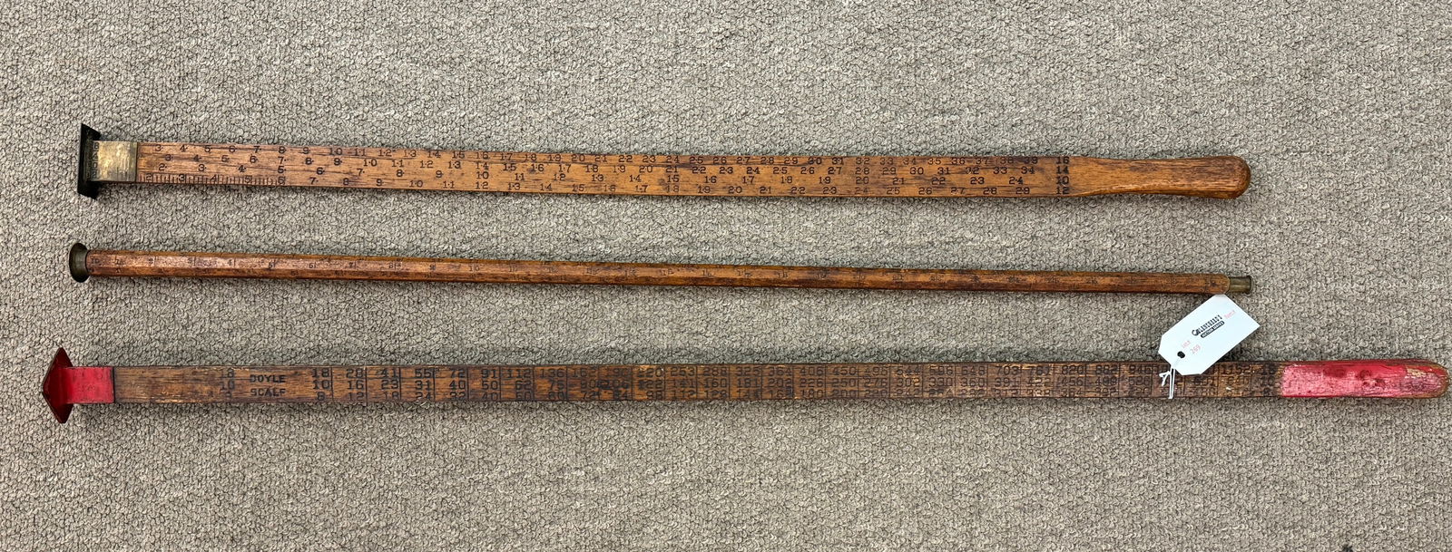 3 Vintage Wooden Log Scales (1 of 2)