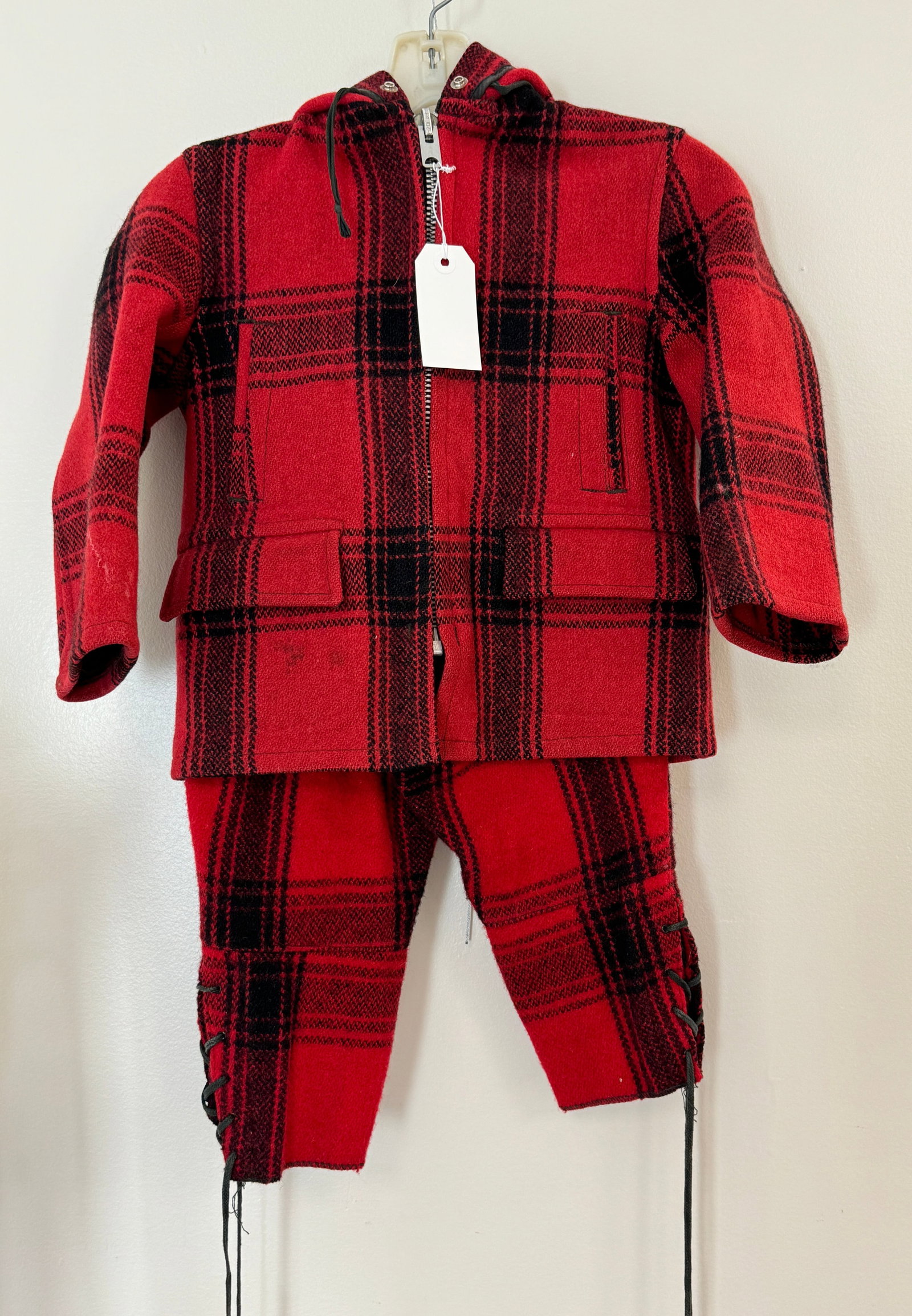 Johnson Wool Plaid Child's Coat and Pants: size 6.