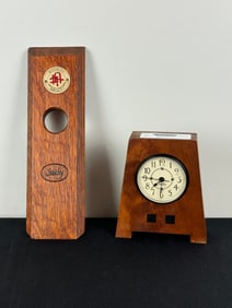 Stickley Shelf Clock and Wine Bottle Holder