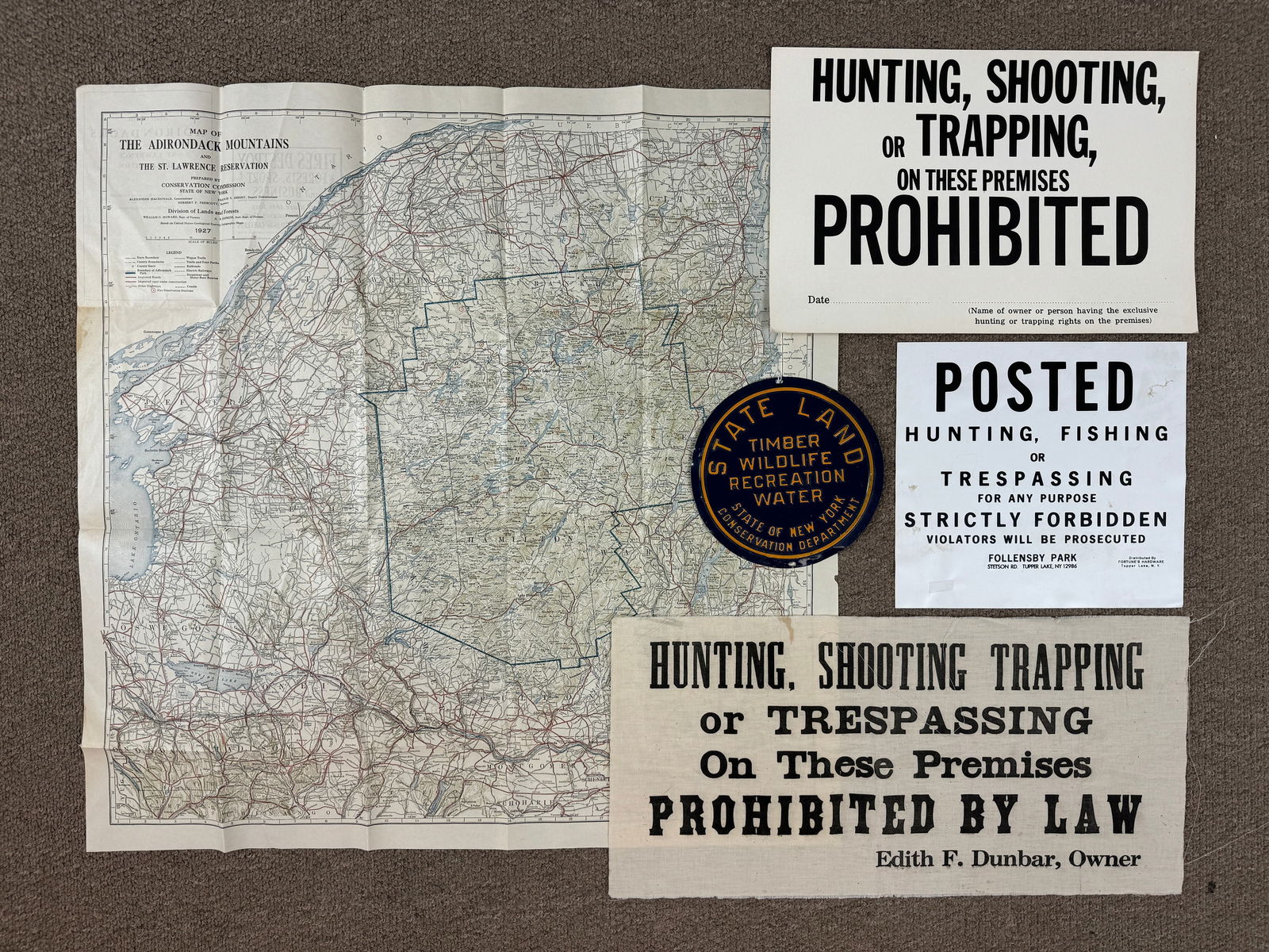 Adirondack Map, Posted Signs and Wildlife Sign (1 of 5)