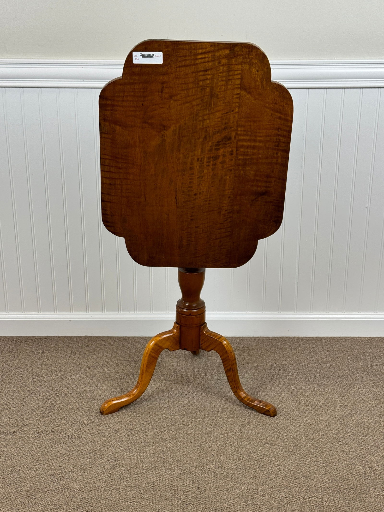 Curly Maple Tilt Top Candle Stand (1 of 3)