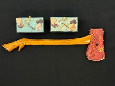 Hatchet and Two Cattaraugus Knife Boxes