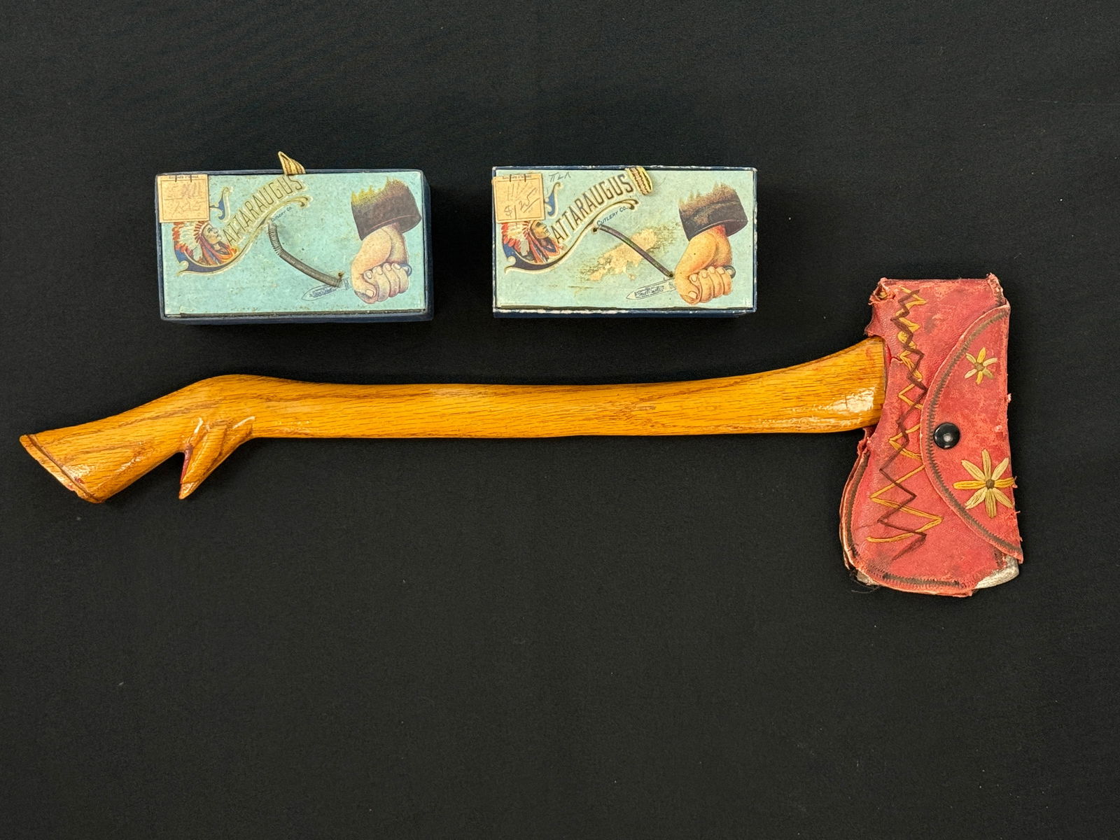 Hatchet and Two Cattaraugus Knife Boxes (1 of 3)