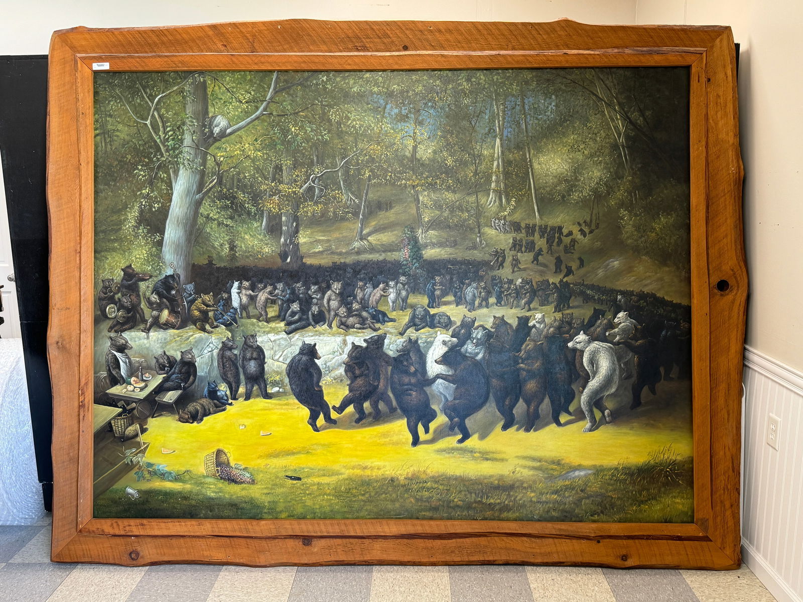 Dancing Bears Oil on Canvas Painting (1 of 4)