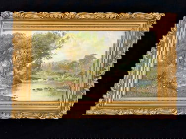 D. C. Grose 1892 Summer River Landscape Painting