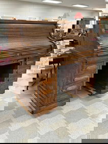 Quartersawn Oak Roll Top Desk