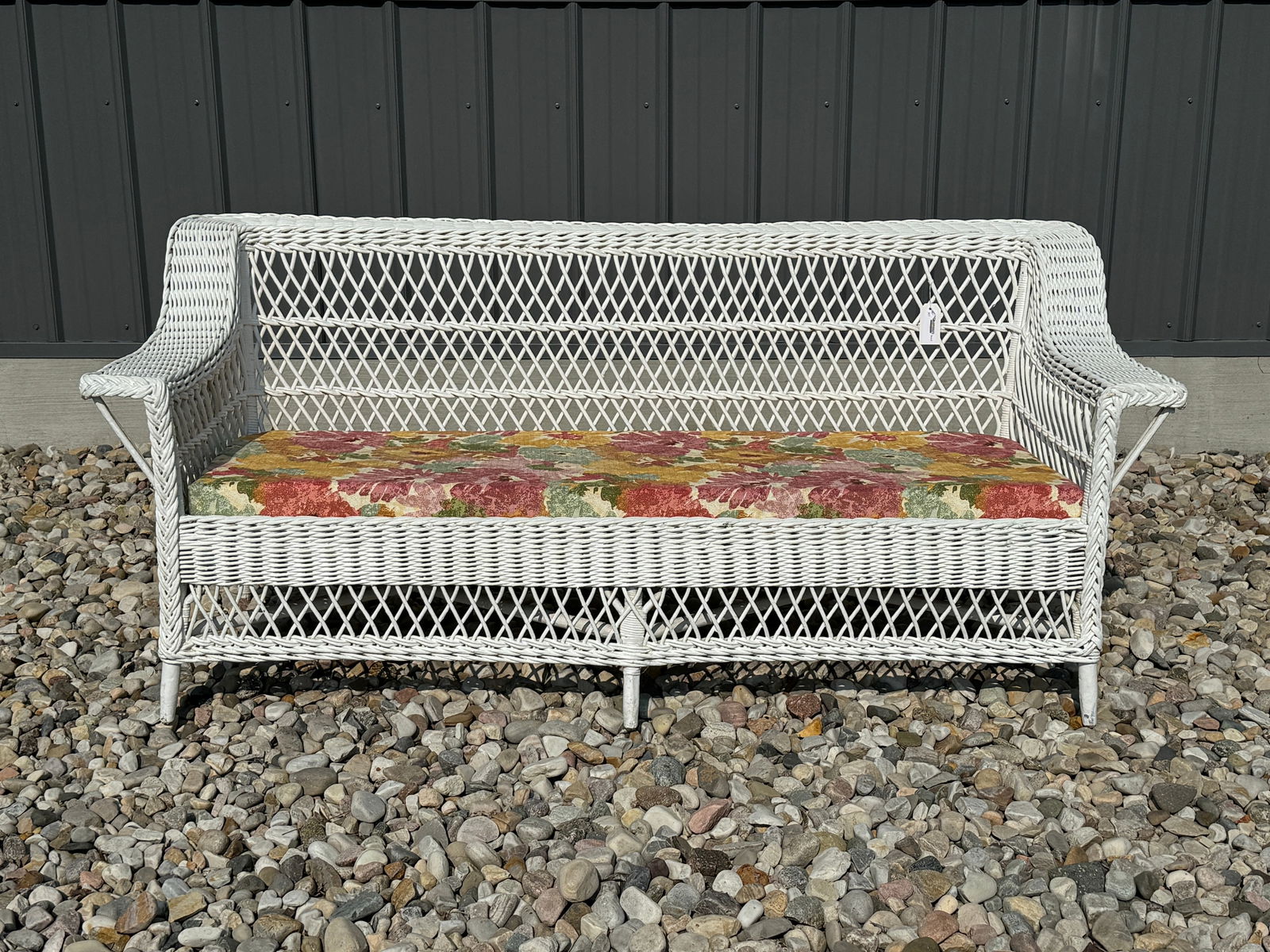 Bar Harbor Shawl Back Sofa: circa 1900. 6' long x 30" tall.