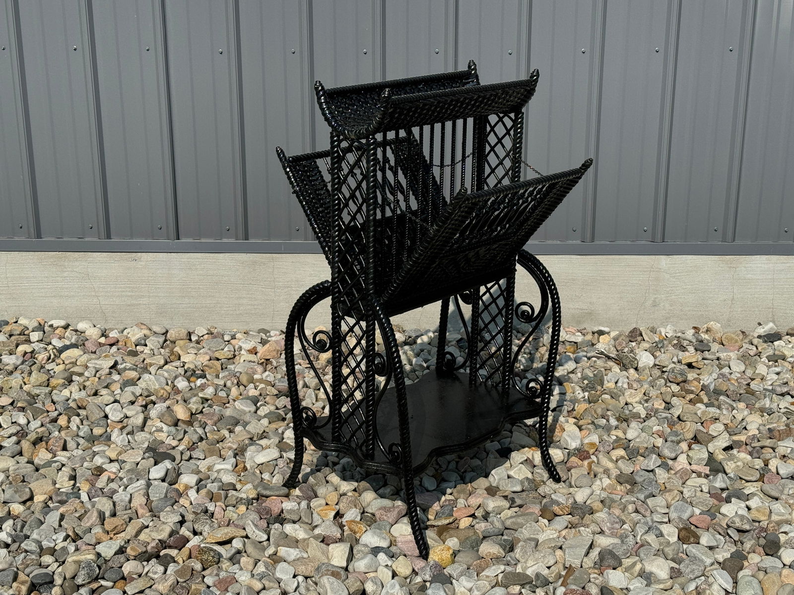 Victorian Wicker Magazine Stand / Etegere (1 of 4)