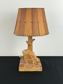 Dube Deer Carved Table Lamp