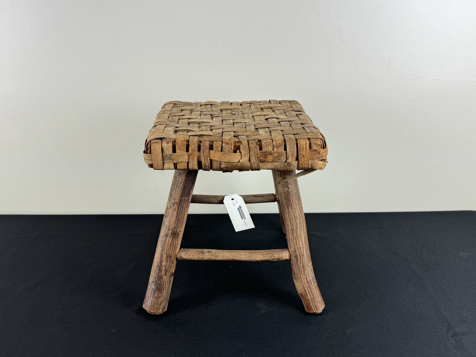 Old Hickory Foot Stool with a Woven Top (1 of 3)