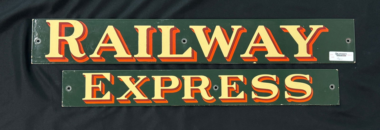 Railway Express Enameled Metal Signs (1 of 2)