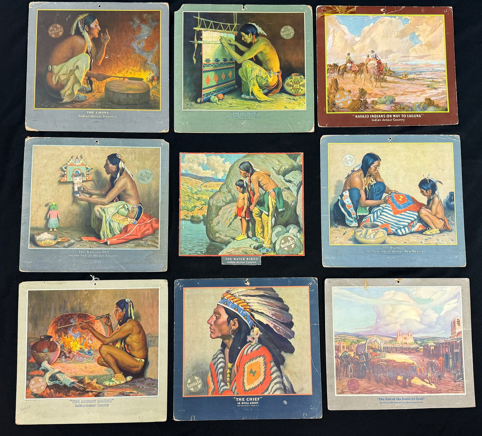 Santa Fe Railroad Native American Calendar Tops (1 of 6)