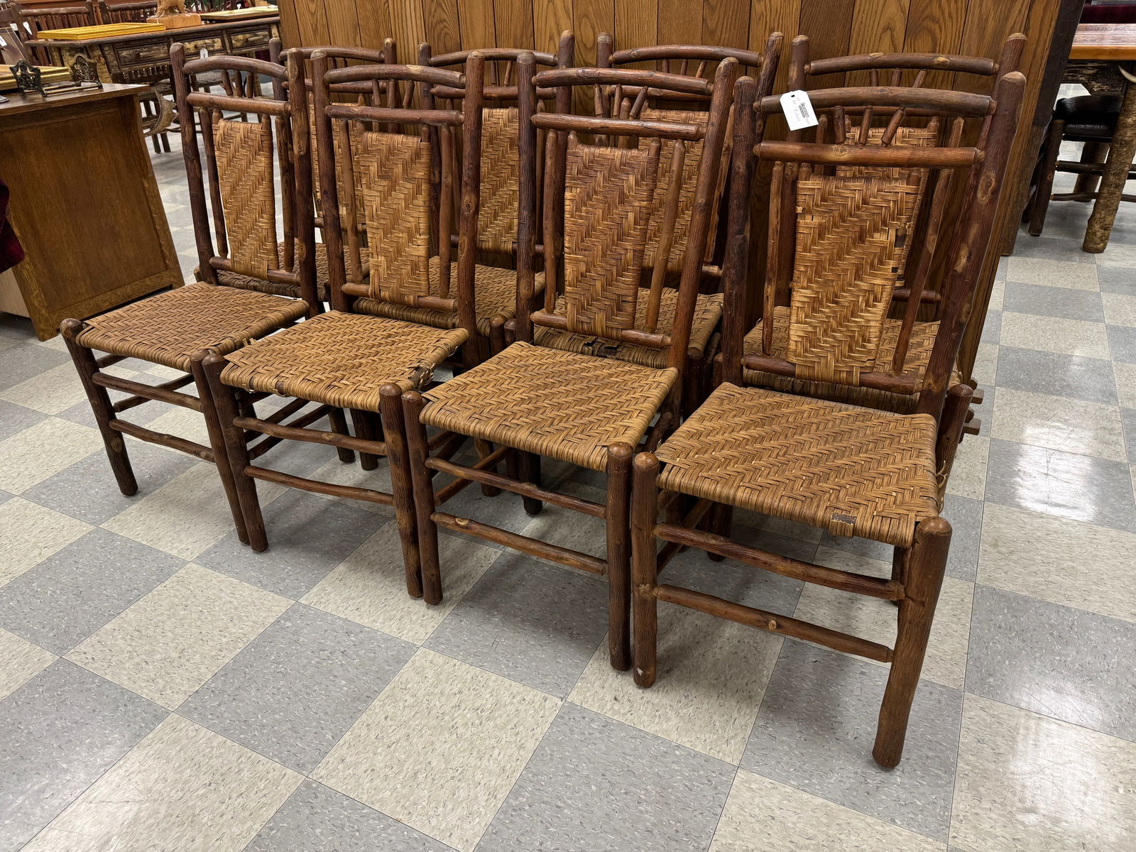 8 Branded Old Hickory Dining Room Chairs (1 of 6)