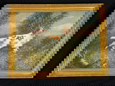 Springer Spaniel Hunting Dog Oil Painting