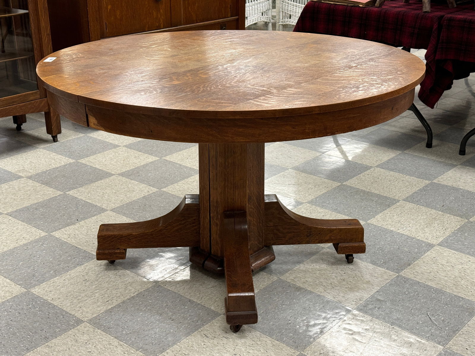 Mission Oak Round DIning Table - 48" diameter (1 of 5)