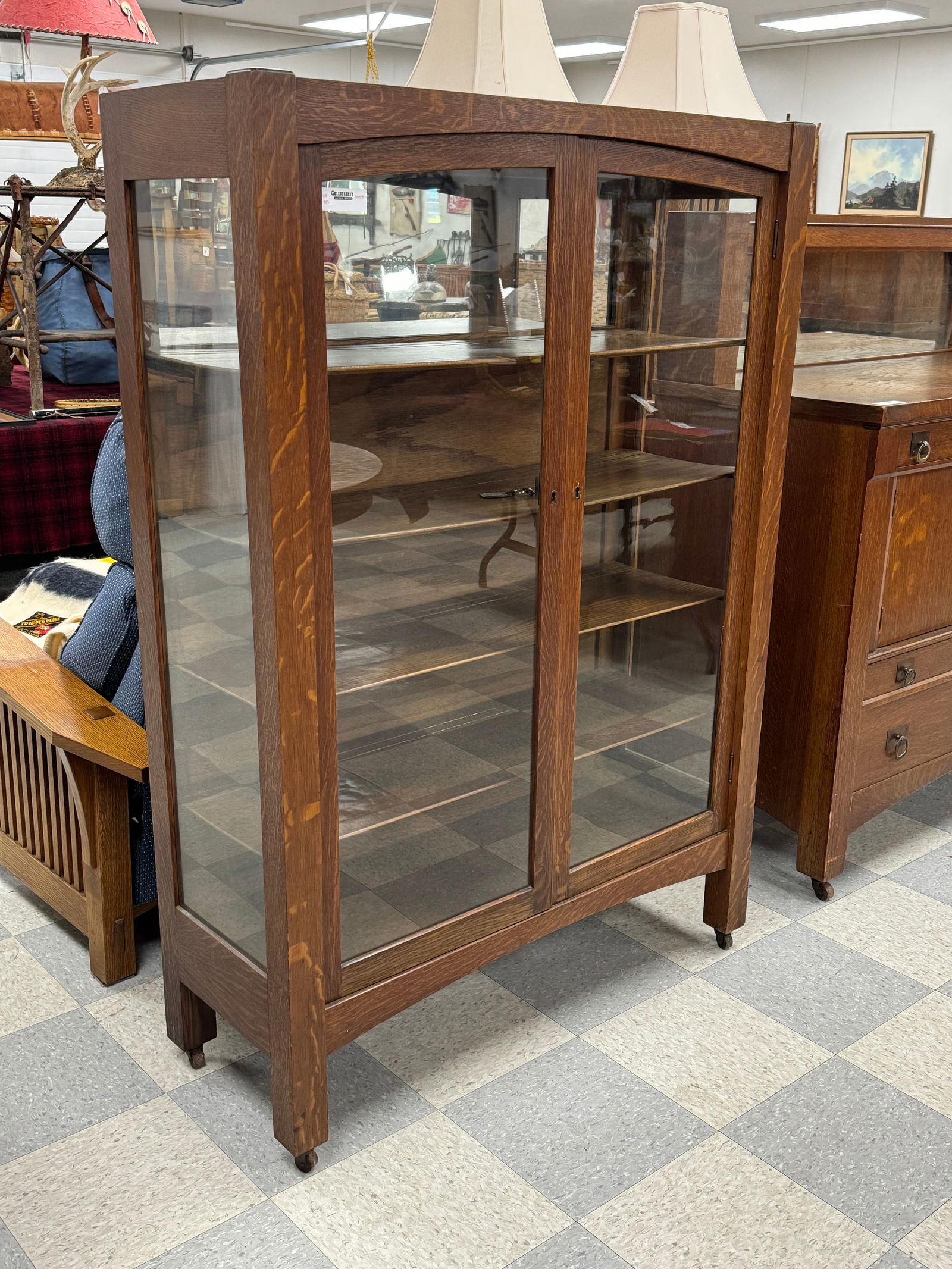 Mission Oak 2 Door China Cabinet (1 of 5)
