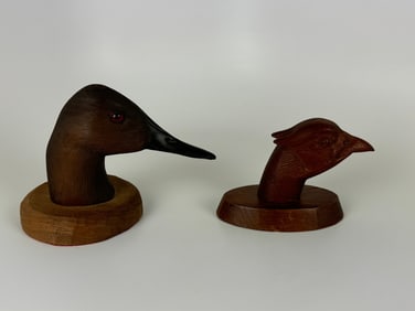 A.E. Crowell Carved Ring Neck Pheasant Head