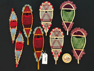 4 Sets of Miniature Native American Snowshoes