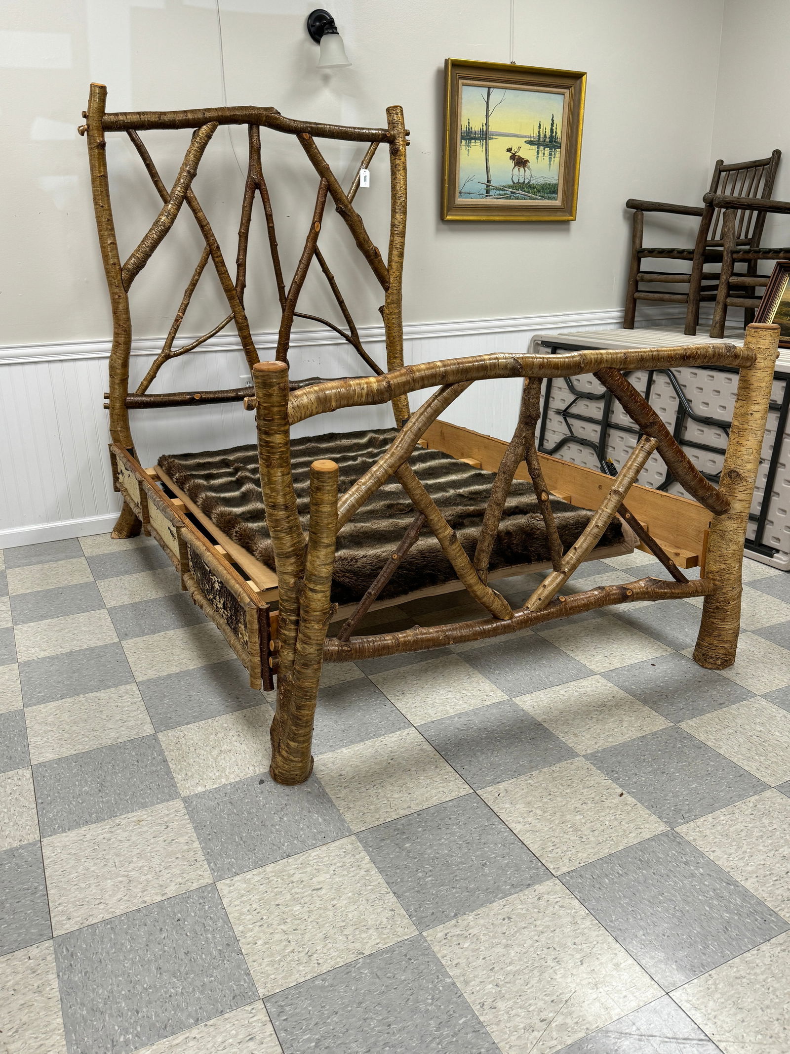 Adirondack Yellow Birch Full Size Bed (1 of 5)