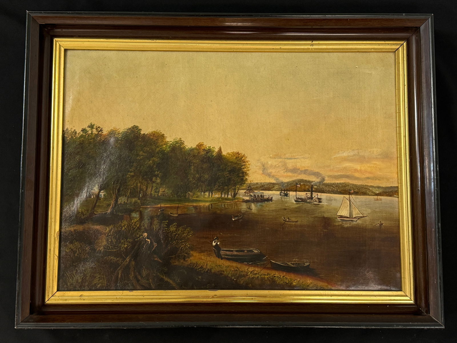 Oil on Canvas Painting of Paddle Wheeler (1 of 3)