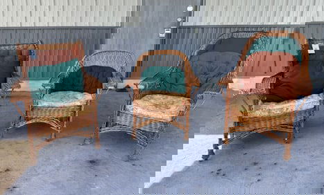 3 Mc Hugh Bar Harbor Wicker Arm Chairs