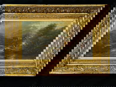 Oil on Canvas River Scene Painting