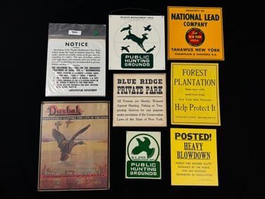 Group of Tin & Cardboard Conservation Signs