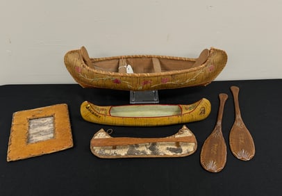 Group of Birch Bark & Native Ameican Collectibles