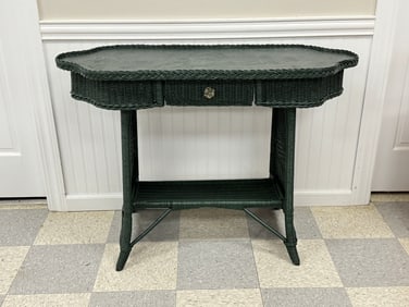 Green Wicker Porch Stand