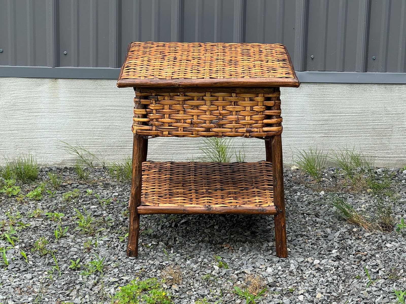 Basket Weave Rustic End Stand (1 of 3)