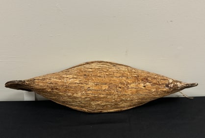 Elm Bark Model Canoe with Stand