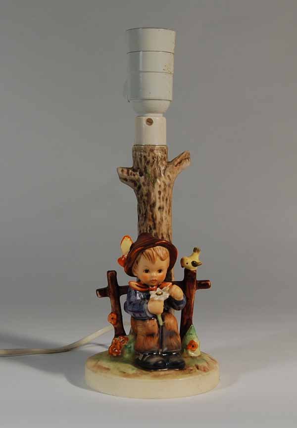 Hummel Lamp "She Loves Me, She Loves Me Not": 10" tall