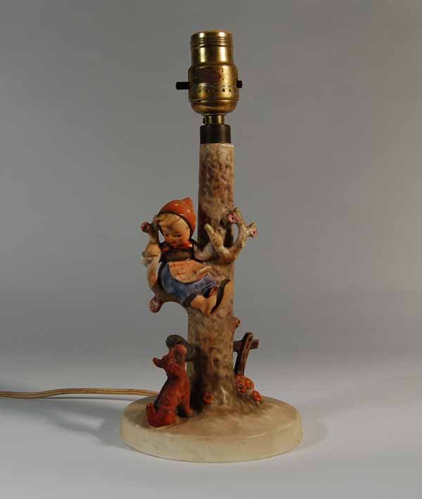 Hummel Lamp "Out of Danger": 12" tall