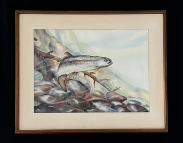 Vintage Corbin Trout Painting