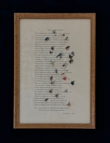 Framed Fly Display with Whiting Poem