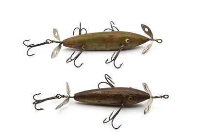 2 Early F.C. Woods Expert Minnows